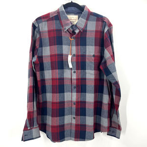 Original Weatherproof Gingham Plaid Flannel Button Up Long Sleeve Men's Medium